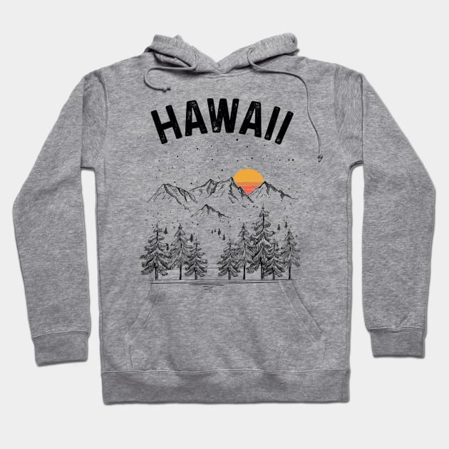 Hawaii State Vintage Retro Hoodie by DanYoungOfficial